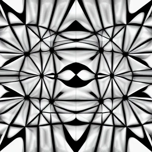 Prompt: a black and white abstract background with squares, a raytraced image by victor vasarely, behance, op art, tesseract, quantum wavetracing, ambient occlusion