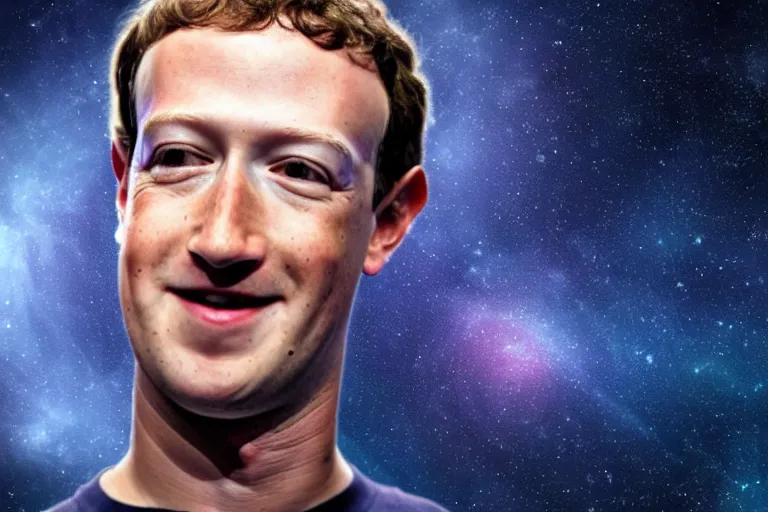 Prompt: a photo of mark zuckerberg looking like an alien, photorealistic, 8 k, space background