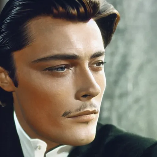 Prompt: a perfect portrait of Alain Delon