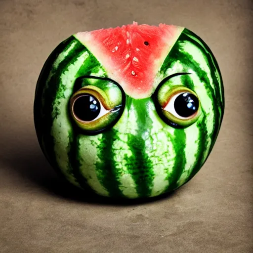 Image similar to gollum - faced watermelon