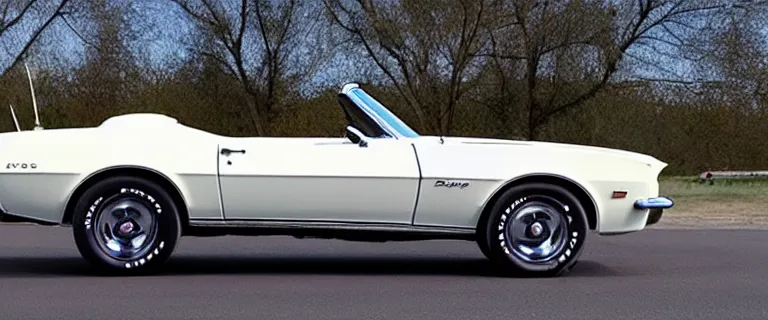 Image similar to Ermine White Chevrolet Camaro Z/28 Convertible (1967), created by Barclay Shaw