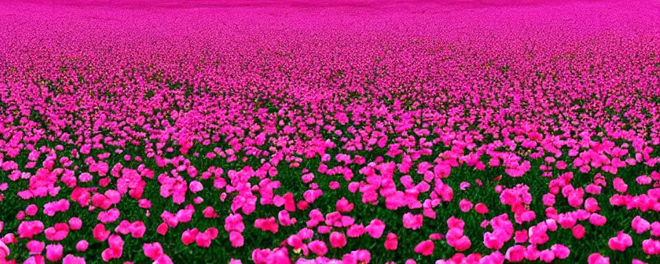 Image similar to movie scene with a beautiful flower field