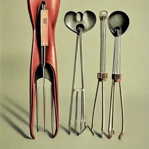 Image similar to kitchen utencils designed by Salvador Dali