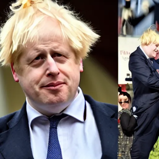 Image similar to boris johnson, anime catgirl loli