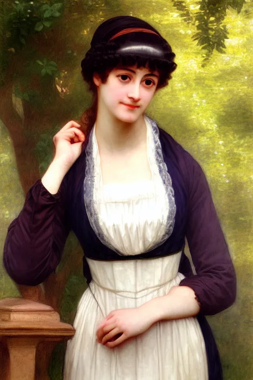 Image similar to jane austen, painting by rossetti bouguereau, detailed art, artstation