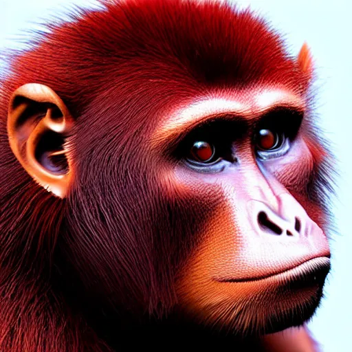 Prompt: red monkey, photorealistic