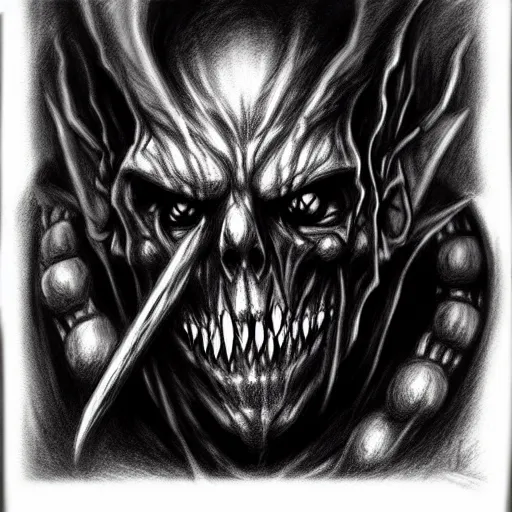 Prompt: deathmetal goblin heavy charcoal sketch, trending on artstation