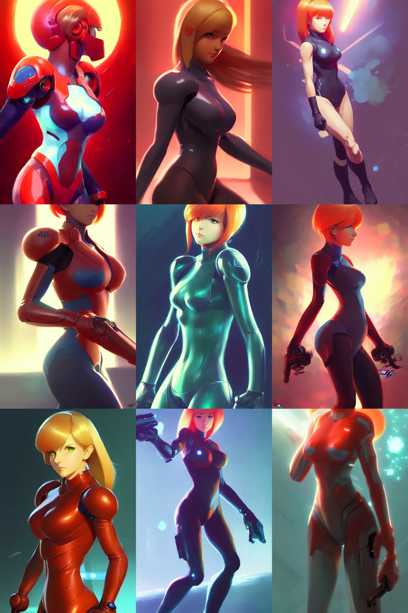 Prompt: gorgeous samus aran by ilya kuvshinov, krenz cushart, Greg Rutkowski, trending on artstation