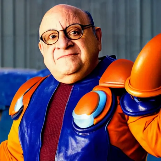 Prompt: dany devito as mega man