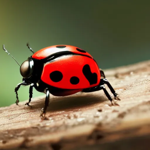 Image similar to promotional scifi - blockbuster movie scene of a ladybug imitating a'glossy volkswagen beetle '. it wings and is flying down a dusty backroad along a gentle creek in smokey mountains tennessee. cinematic, muted dramtic color, 4 k, imax, 7 0 mm, hdr
