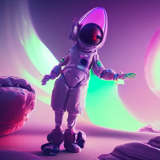 Prompt: photography of a futuristic space clown, in an colorful alien planet, ultra detail, beautiful light, high detail, 8 k, f / 2. 8, octane render