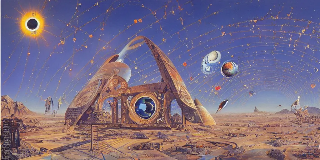 Image similar to Entering the all seeing eye large scale painting by Robert McCall and Vladimir Kush