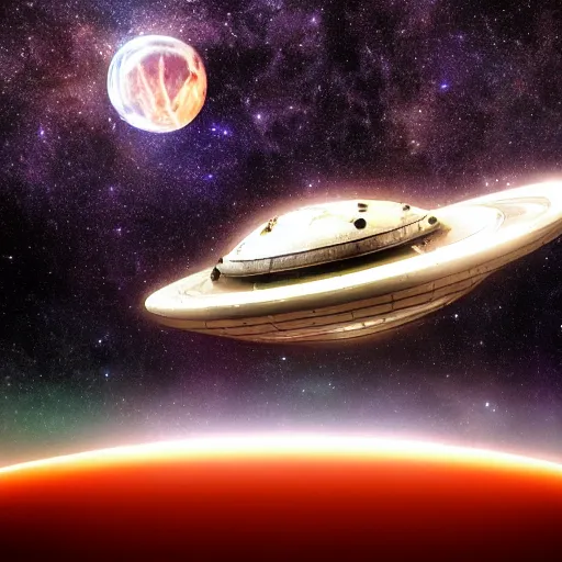 Image similar to stranded starship, cosmic , cinematic light , sci-fi art