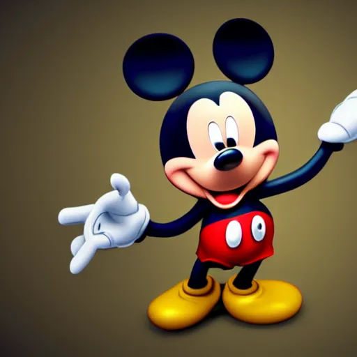 Image similar to mickey mouse high quality 3 d render trending in art station