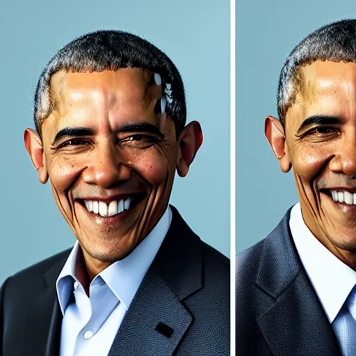 Prompt: Barack Obama with a Karen haircut, studio photo, dslr