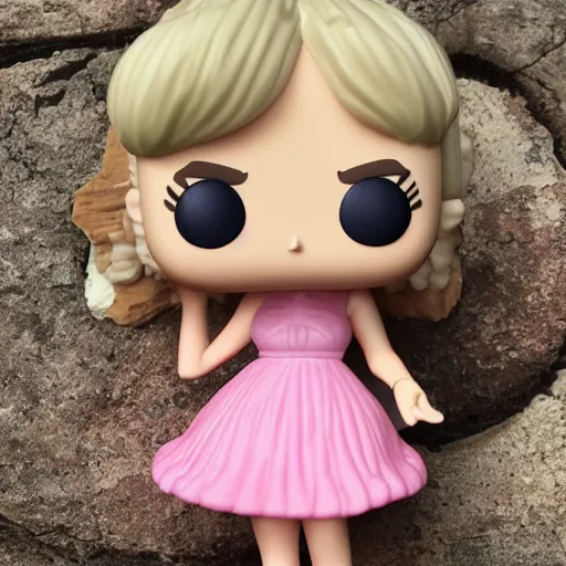 Image similar to skinny 19 years old white redhead girl in a pink sundress funko pop highly detailed closeup photo