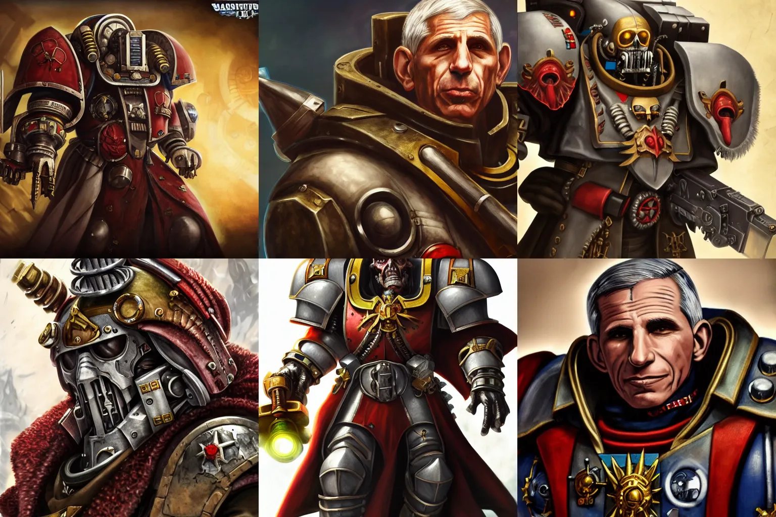 Prompt: Dr. Fauci in Warhammer 40k portrait, 4k resolution, highly detailed, artstation, very sharp, epic