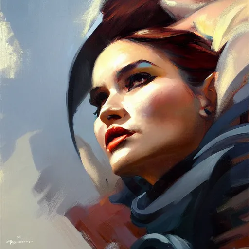 Image similar to greg manchess portrait painting of doradura, medium shot, asymmetrical, profile picture, organic painting, rainy day, matte painting, bold shapes, hard edges, street art, trending on artstation, by huang guangjian and gil elvgren and sachin teng