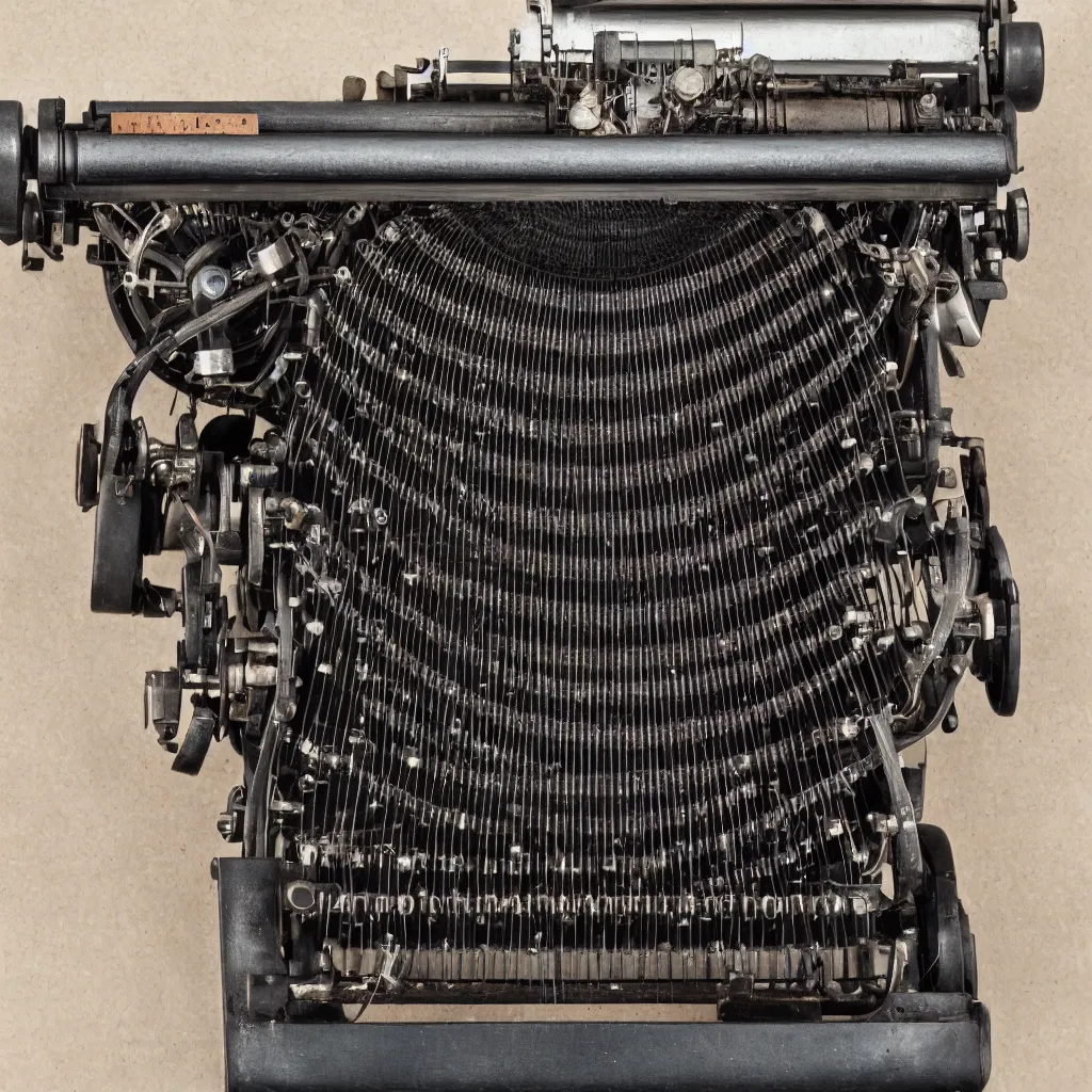 Image similar to product photo of a typewriter designed by hr giger