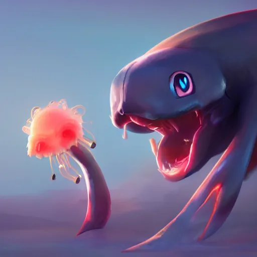 Image similar to pokemon jellyfish, style game square enix life, trending on artstation, painted by greg rutkowski, render naughty dog, octane render, detailed