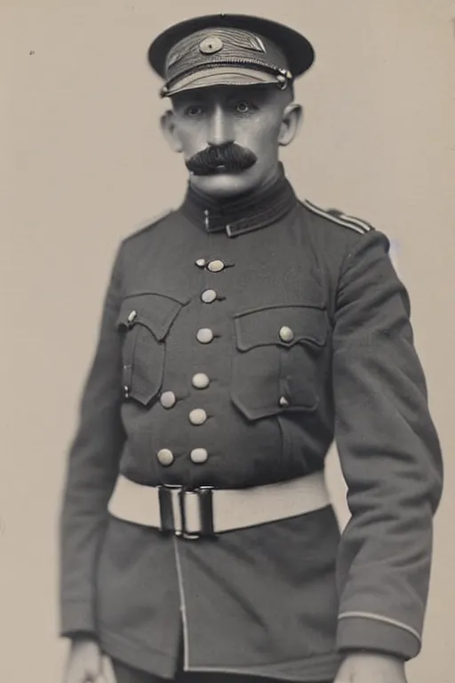 Image similar to general leghm, albanian german ww 1 officer marshal army navy brigadier black and white photography 1 9 0 5