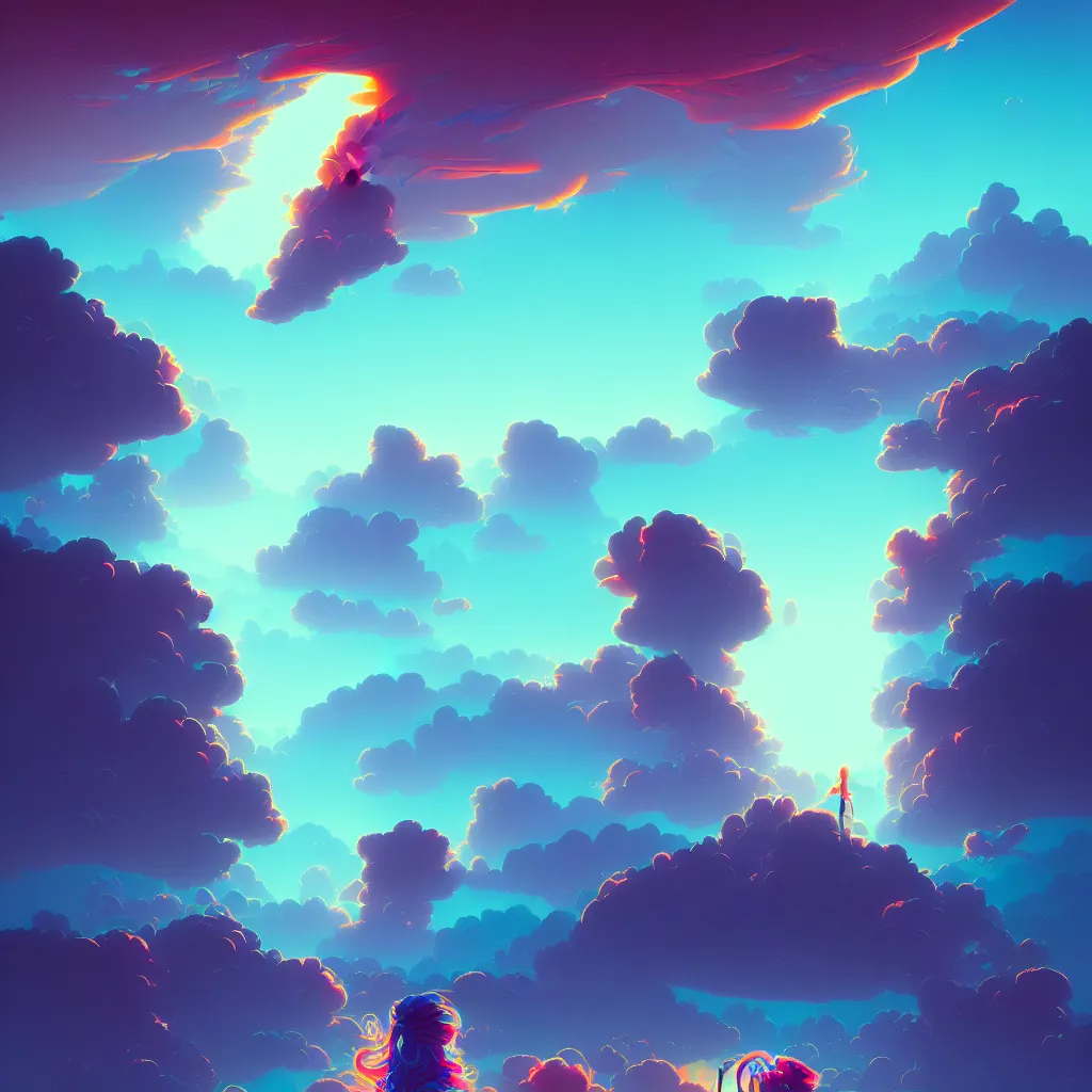 Image similar to a micro-service deployed to a datacenter, cloud, security, cyber, attack vector, trending on Artstation, painting by Jules Julien, Leslie David and Lisa Frank and Peter Mohrbacher and Alena Aenami and Dave LaChapelle muted colors with minimalism