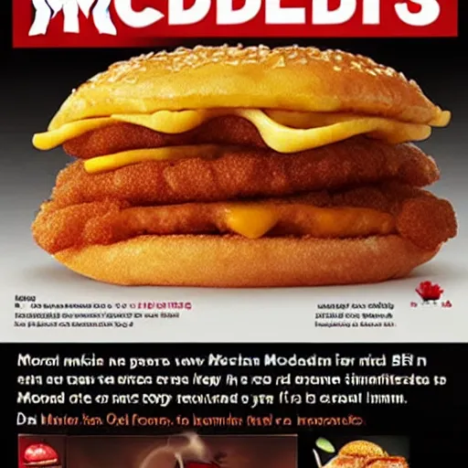 Image similar to advertisement for the new mcdonalds fried spider. Deep fried spider at mcdonalds ad.