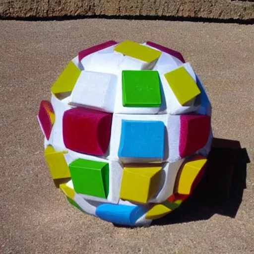 Prompt: sphere made out of cubes