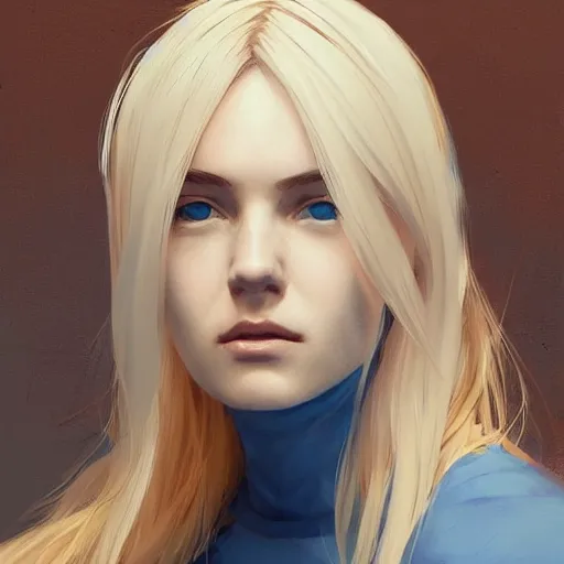 Image similar to Beautiful girl with a blond hair and blue eyes profile picture by Greg Rutkowski, asymmetrical, Organic Painting , Matte Painting, geometric shapes, hard edges, street art, trending on the artstation, realistic:2 by Sachin Teng:4, blur: -4