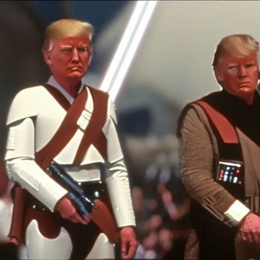 Image similar to donald trump in star wars a new hope cinematic