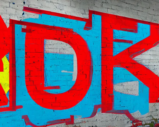 Prompt: 4 k hd, high resolution photograph of graffiti letters < < mser > > on the wall, full colour, shot with sigma f / 4. 2, 2 5 0 mm sharp lens, wide shot, high level texture render