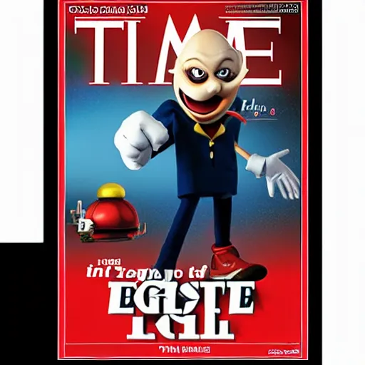 Prompt: doctor eggman from the sonic franchise as person of the year on the cover of time magazine.