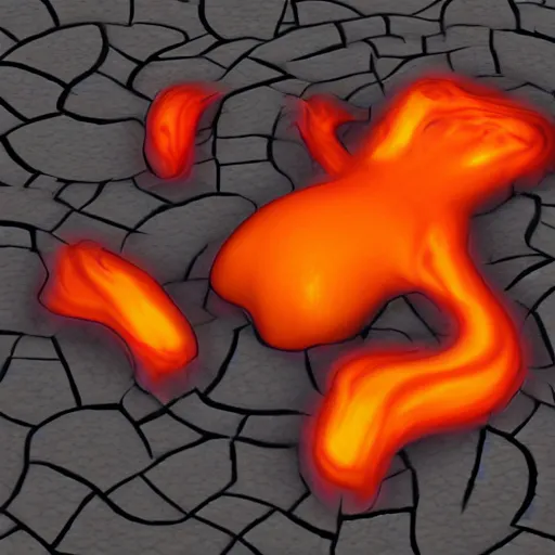 Image similar to living blob made out of magma, hd