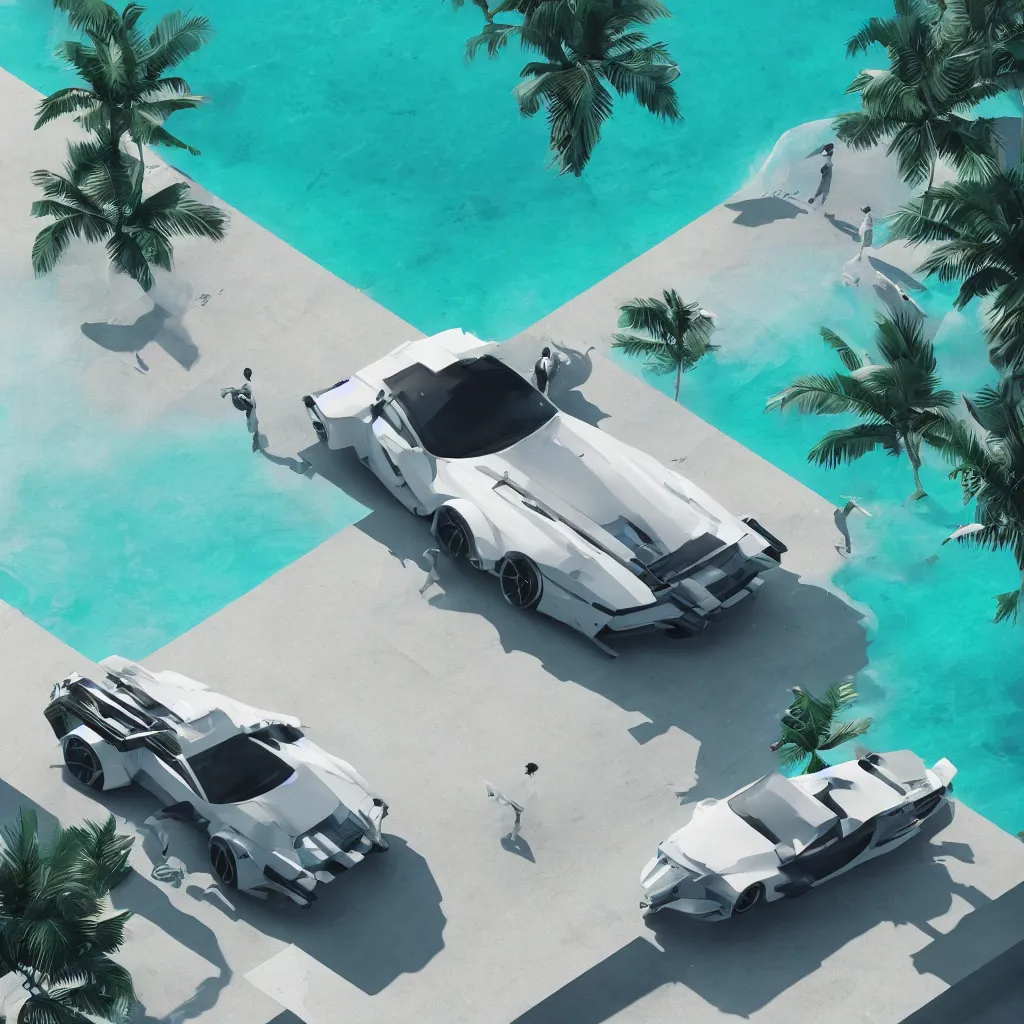 Image similar to miami vice desktop wallpaper, intricate artwork by tooth wu and wlop and beeple. octane render, trending on artstation, greg rutkowski very coherent symmetrical artwork. cinematic, hyper realism, high detail, octane render