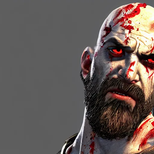 Prompt: kratos in the walking dead 4 k detailed super realistic