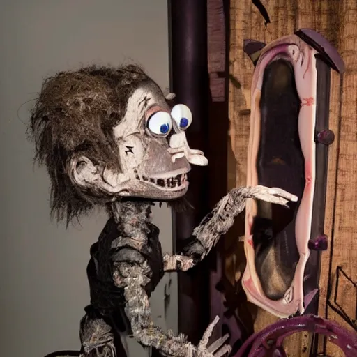 Prompt: creepy animatronic