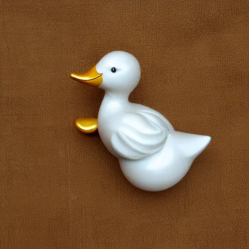 Image similar to porcelain duck with gold chain