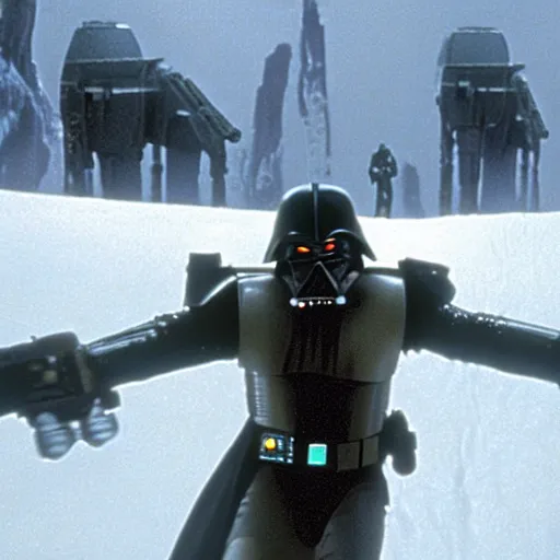 Image similar to a still from the movie star wars the empire strikes back, starring christian bale as luke skywalker