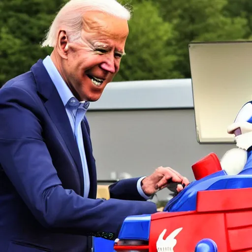 Image similar to joe biden as megaman