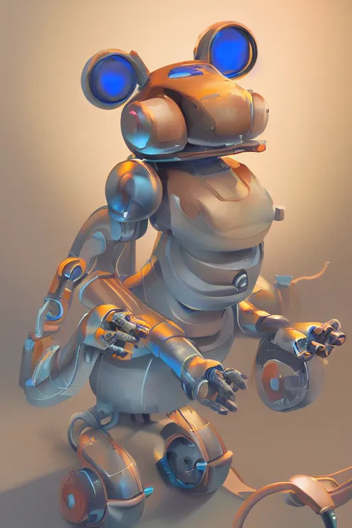 Prompt: mechanical marsupial rodent Robot, Overflowing, digital art, fantasy, trending on artstation, professional illustration, cgsociety, ultra detailed, volumetric lighting, celshaded, colorful, girly bedroom