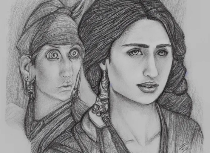 Image similar to a pencil drawing of a woolf, D&D made by by Pen Tacula