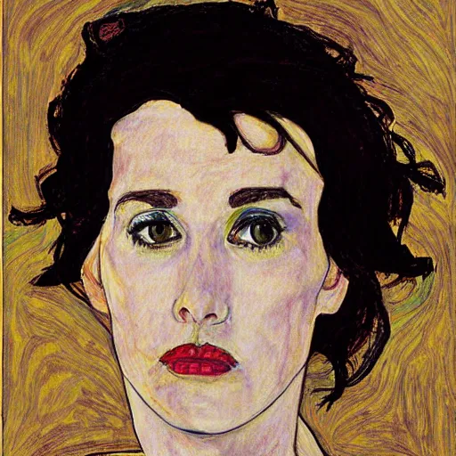 Image similar to winona Ryder in the style of egon schiele