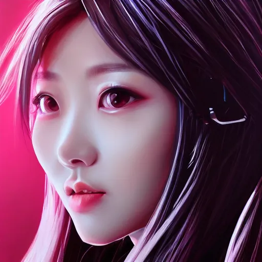 Prompt: photorealistic portrait of a beautiful women, tzuyu. by pu hua, cyberpunk, pixiv contest winner. futuristic. detailed painting