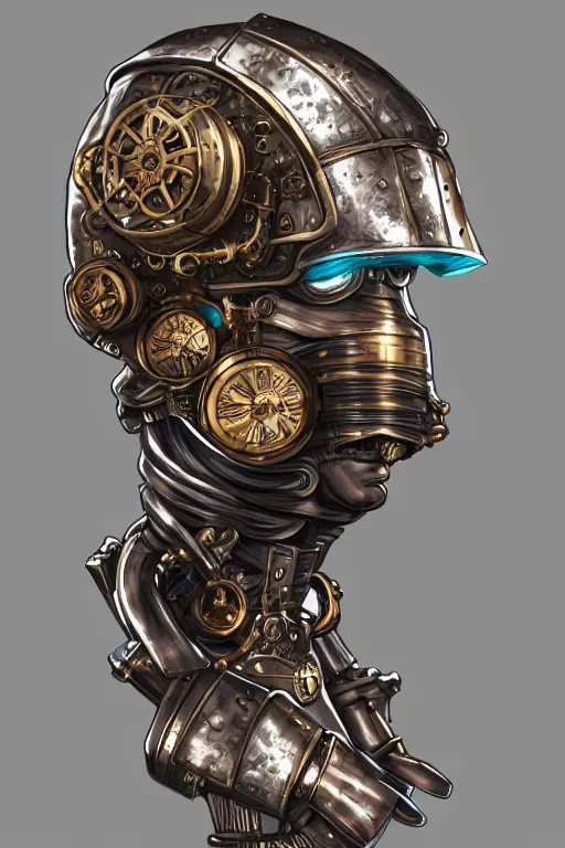 Image similar to steampunk helmet fantasy art mask robot ninja stylized digital illustration sharp focus, elegant intricate digital painting artstation concept art global illumination ray tracing advanced technology chaykin howard and campionpascale and cooke darwyn and davis jack