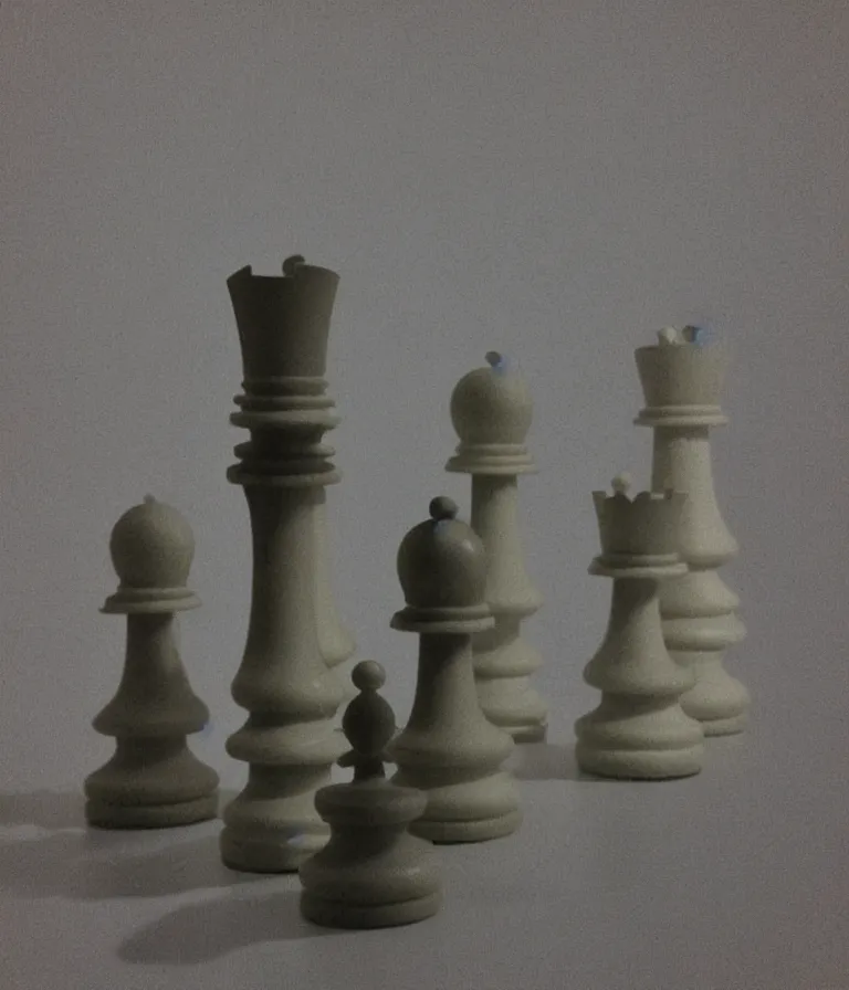 Prompt: minimal realistic textured chess - piece readymade by marcel duchamp in a museum, color bleed, light leak, marcel duchamp, man ray, hito steyerl, saadane afif, underexposed neon