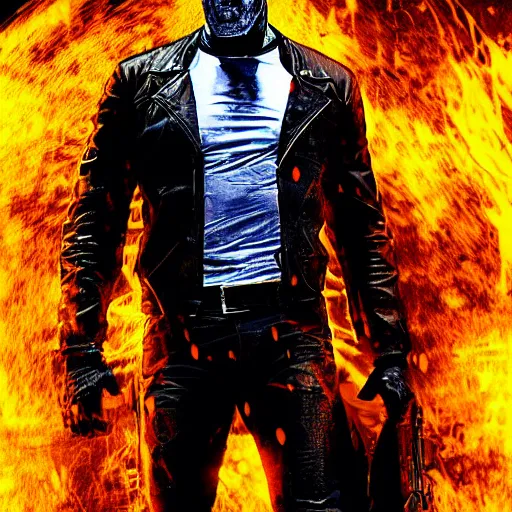 Image similar to Jason Statham as ghost rider 4K detail Digital art
