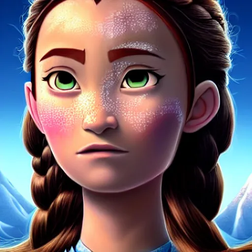 Image similar to A portrait of Katara of the Southern Water Tribe from Avatar the Last Airbender in the movie Frozen (2013), medium shot, mid-shot, hyperdetailed, 8k,