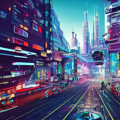 Prompt: Zaxxon game inspired photograph of a futuristic bustling city, highly detailed, photorealistic, 8K, UE5, Octane, artstation trending, award winning, high energy