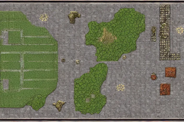 Prompt: d & d battle map with grid, 8 k, high detail