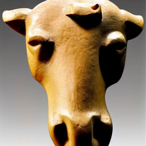 Prompt: bull, cycladic figurine